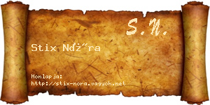 Stix Nóra névjegykártya